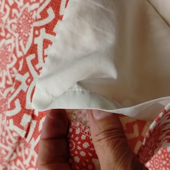 J. Crew Factory Pencil Skirt Size 2 Pink White Star Pattern Cotton - Picture 11 of 11